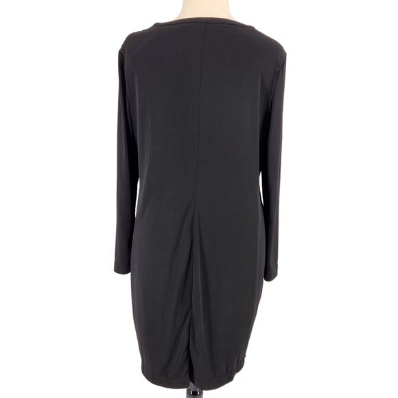 SALE Calvin Klein Jersey Shift Dress with Metal Logo Bar Cutout Neckline 18 - Picture 4 of 8